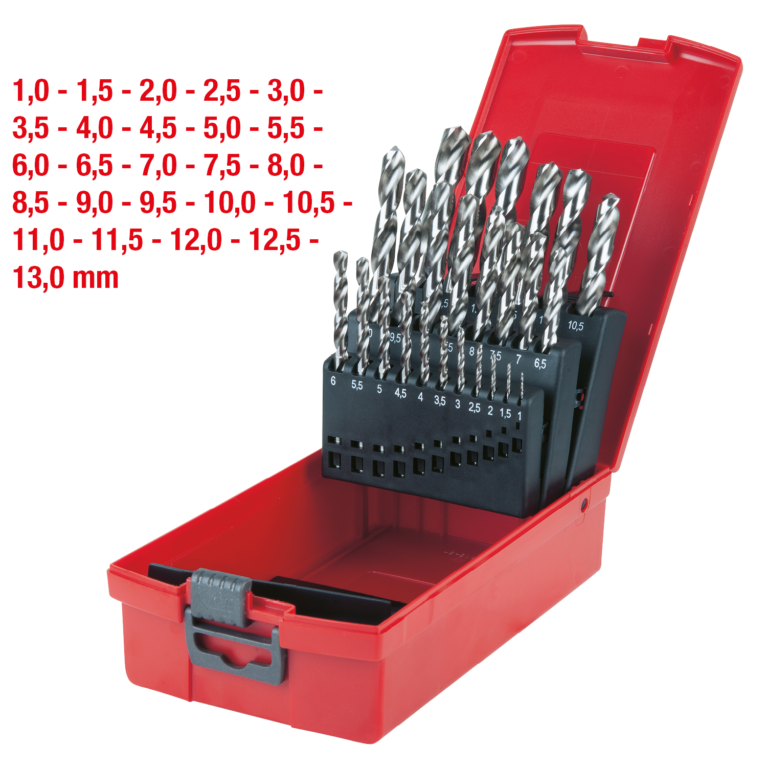 KS Tools HSS-G Spiralbohrer-Satz, Kunststoffkassette, 25-tlg 1-13mm
