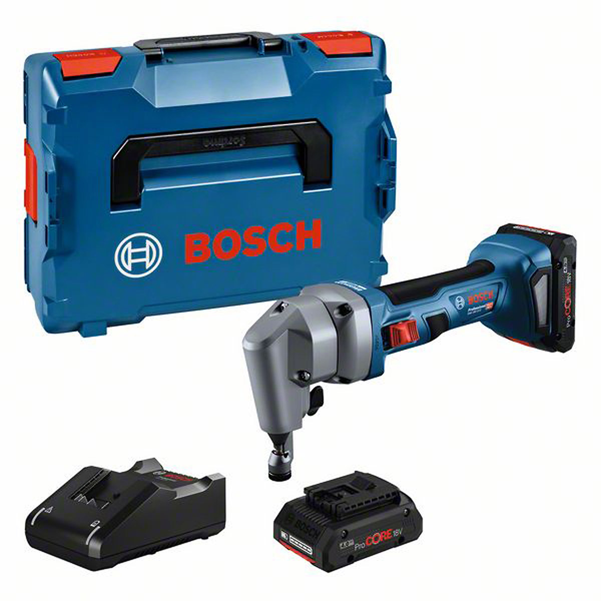 Bosch Akku-Nager GNA 18V-16 E, 2 Akku ProCORE18V 4.0Ah, Ladg. u. L-BOXX
