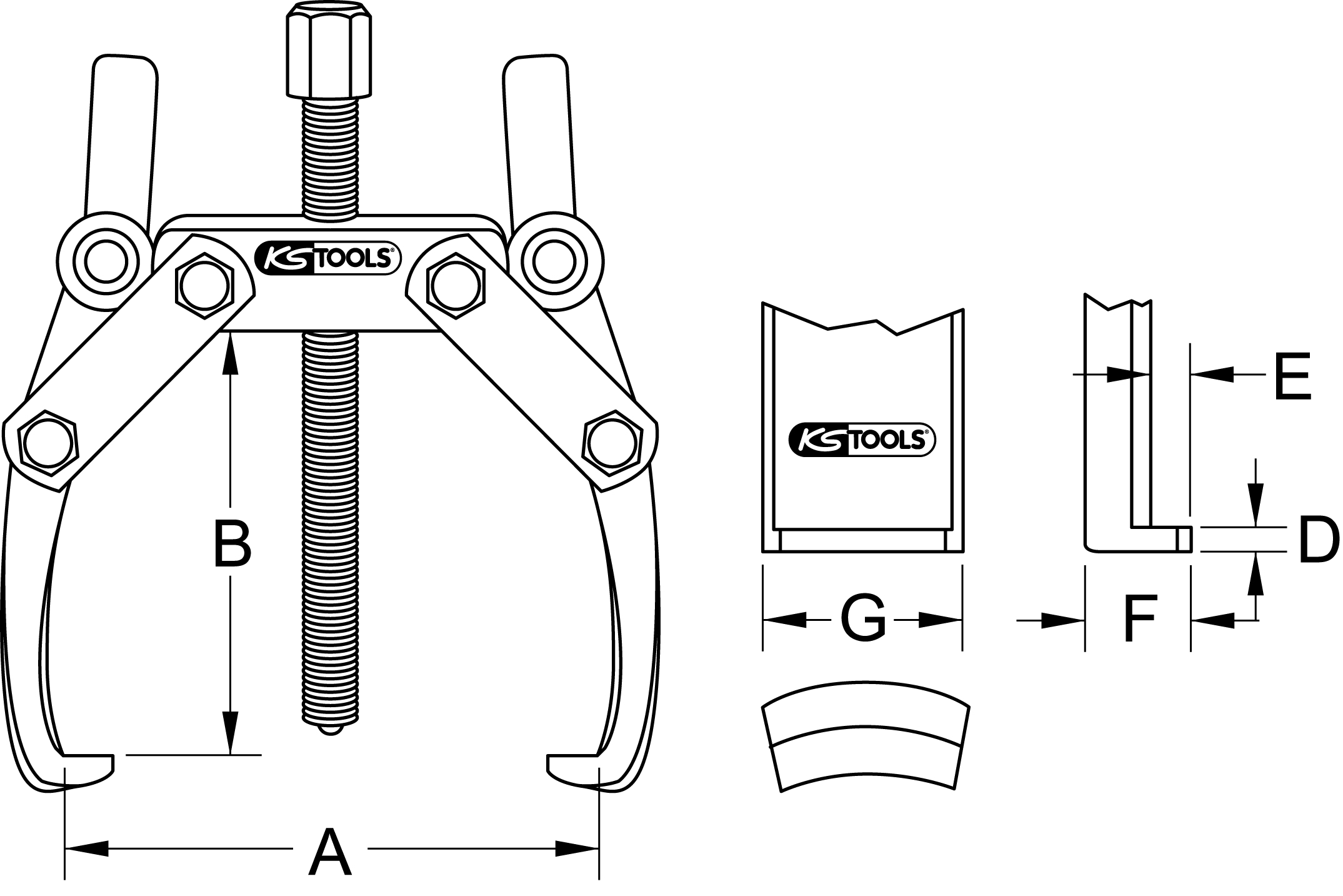 KS Tools Universal-Abzieher 2-armig