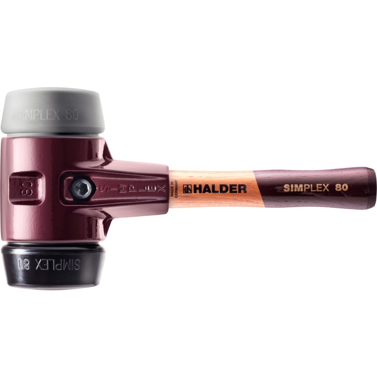 HALDER SIMPLEX - Schonhammer mit TE-Gehäuse und Holzstiel, Gummikomposition / TPE-mid