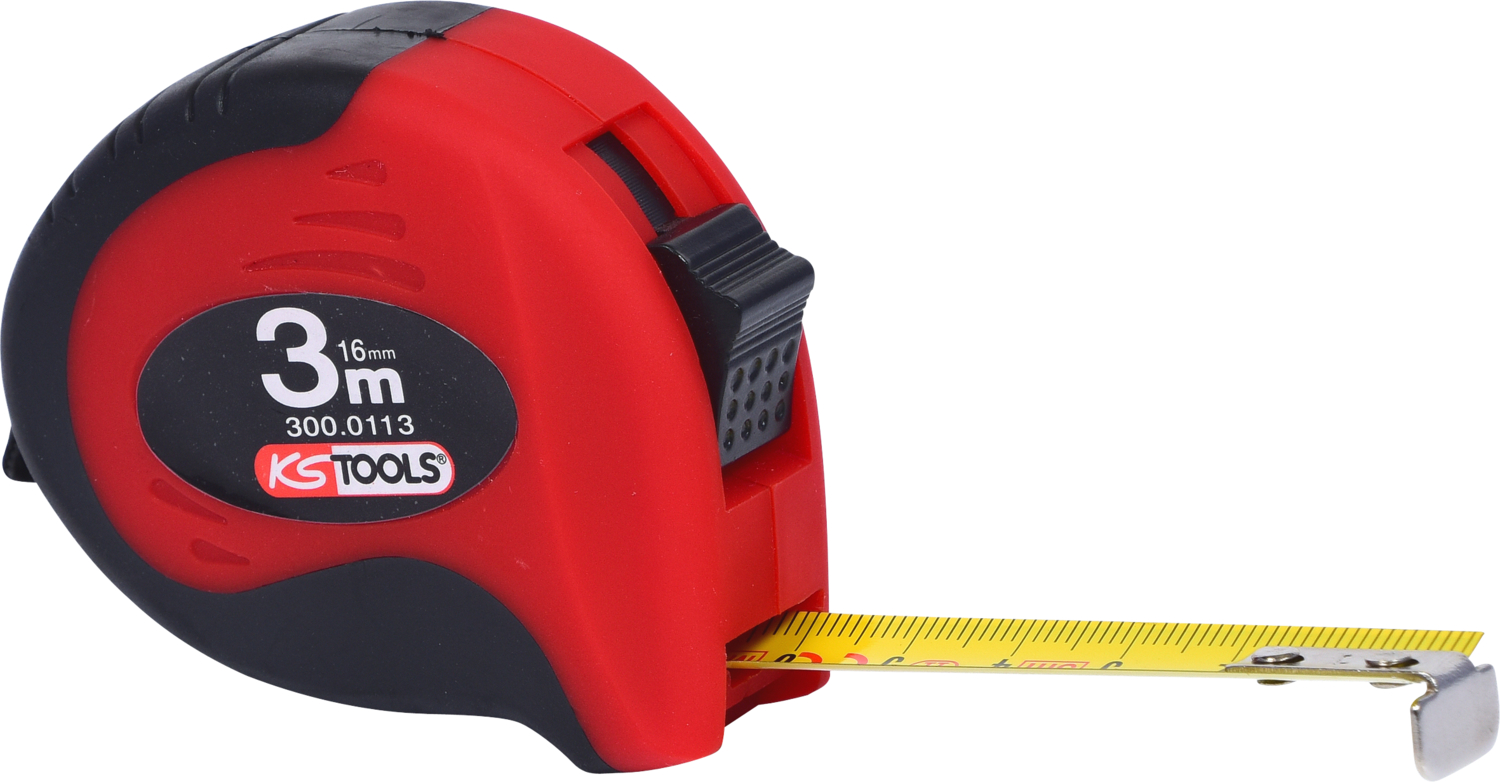KS Tools Bandmaß mit Feststeller,schwarz-rot