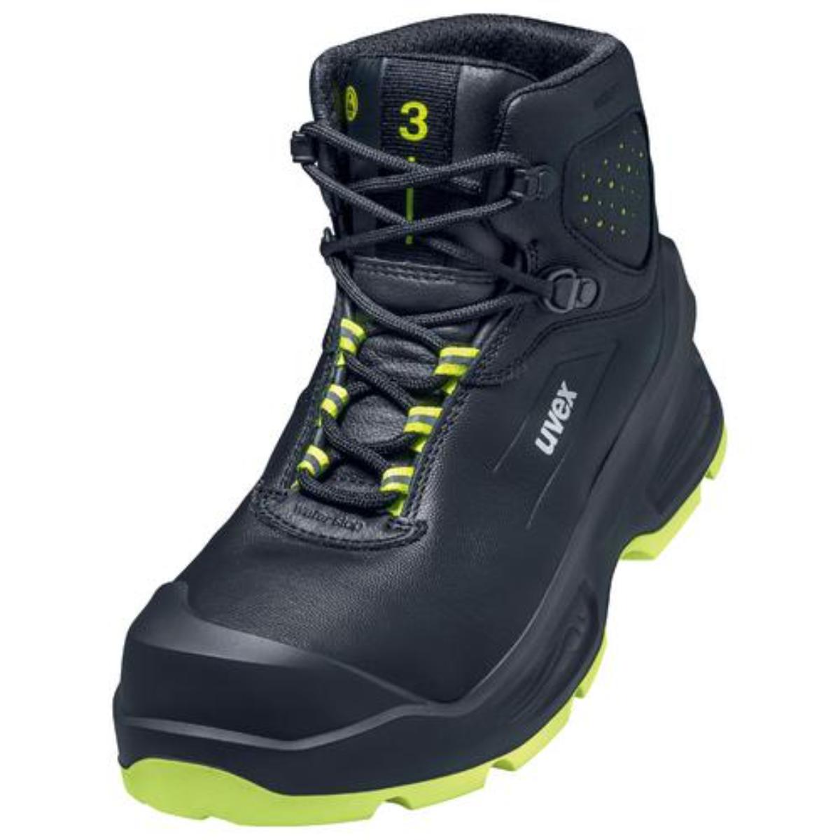 uvex 3 Sicherheitsschuh Schnürstiefel S3, schwarz/gelb
