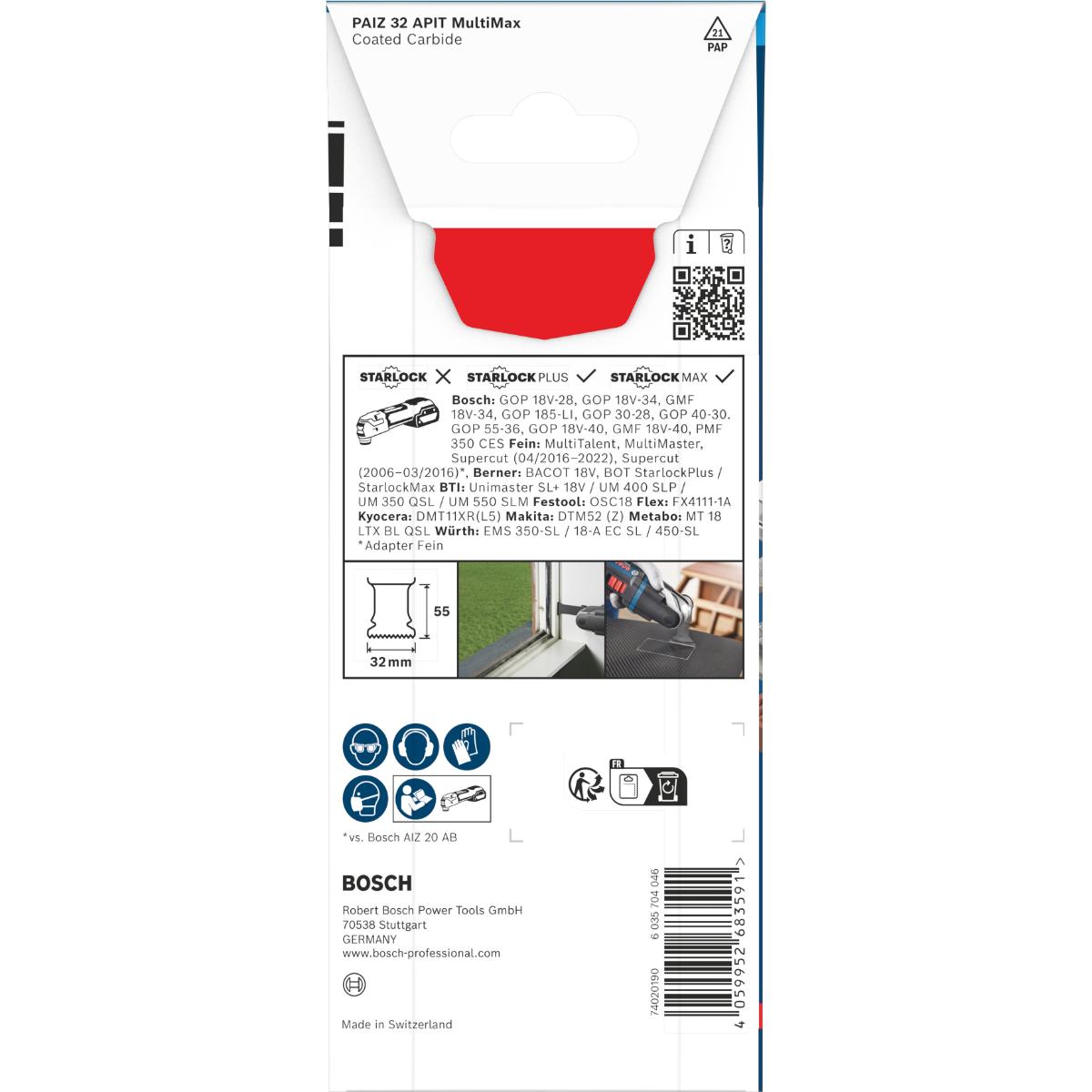 Bosch EXPERT PAIZ 32 APIT MultiMax Tauchsägeblatt, 32 x 55 mm
