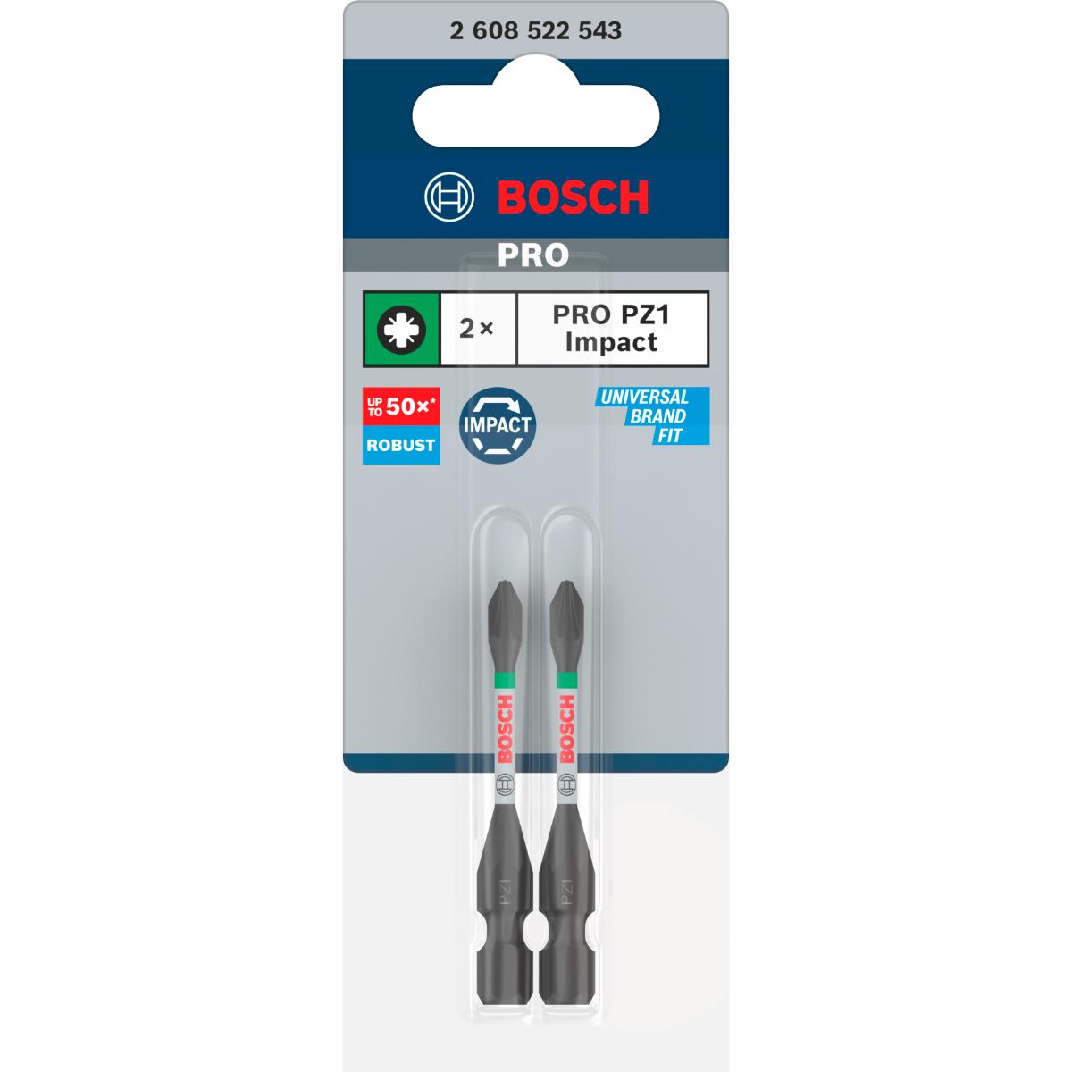 Bosch PRO Pozidriv Impact Bit,PZ1,55 mm - 2 Stück