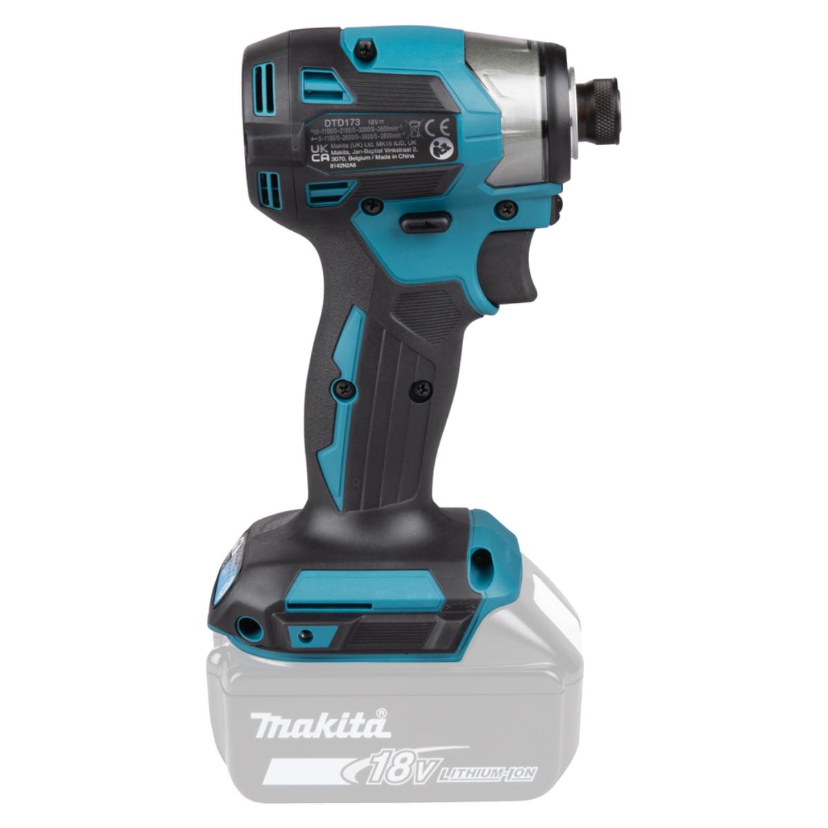 Makita Akku-Schlagschrauber 1/4 Zoll - 180 Nm - 0-3.800 U/min - DTD173Z