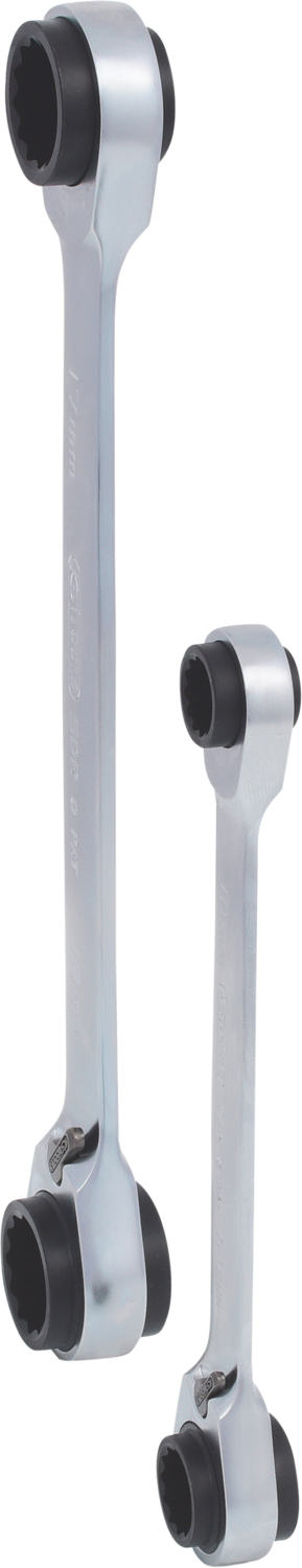 KS Tools 4 in 1 GEARplus umschaltbar Doppel-Ratschenringschlüssel-Satz, 2-tlg 8-19mm