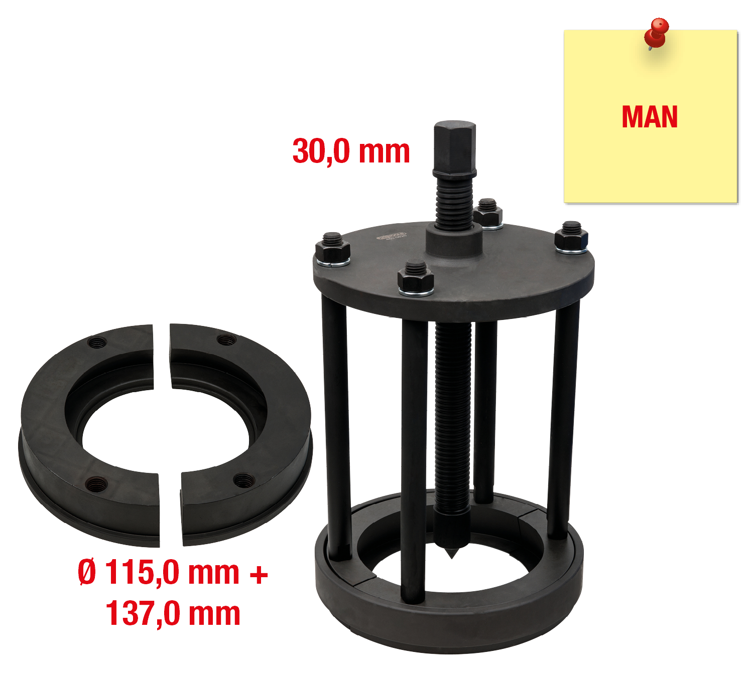 KS Tools Differential-Kegelrollenlager-Abzieher für MAN, 12-tlg