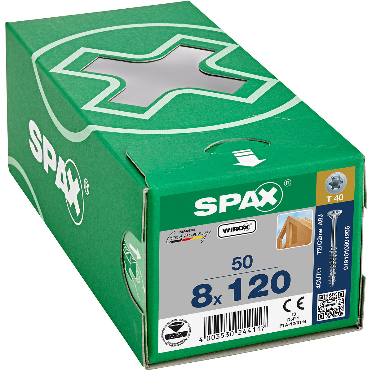 SPAX Senkmultikopf Bremsrippen T-Star Plus T40 Teilgewinde WIROX, 50 Stück