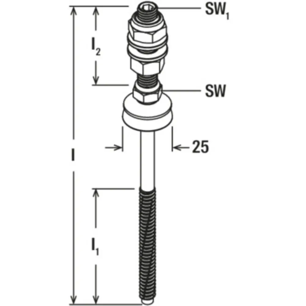 Fischer Stockschraube Wellblech STSI M10x181 A2