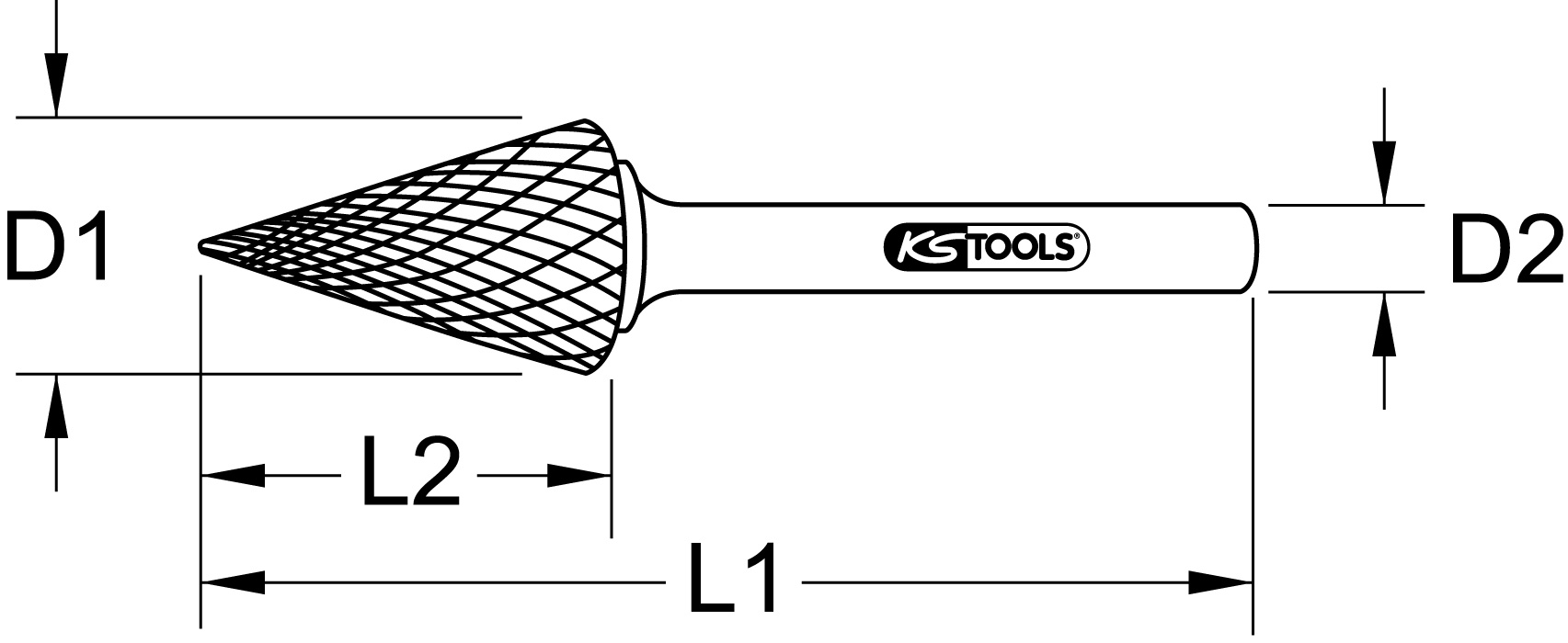 KS Tools HM Spitzkegel-Frässtift Form M