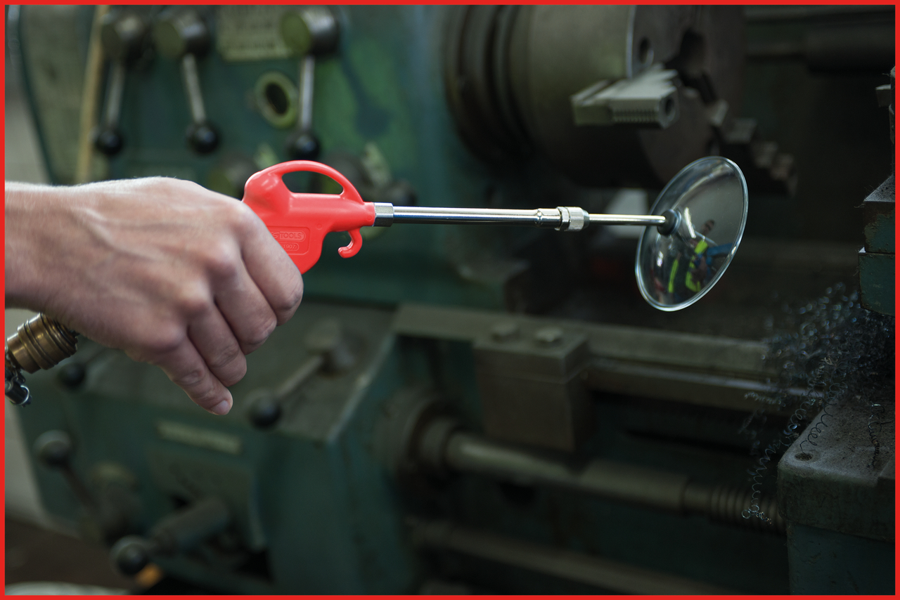 KS Tools Teleskop-Druckluft-Ausblaspistole 90-190mm mit Schutzschild