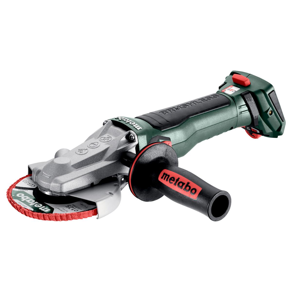 Metabo Akku-Flachkopf-Winkelschleifer WVBF 18 LT BL 11-125 Quick, metaBOX 165 L