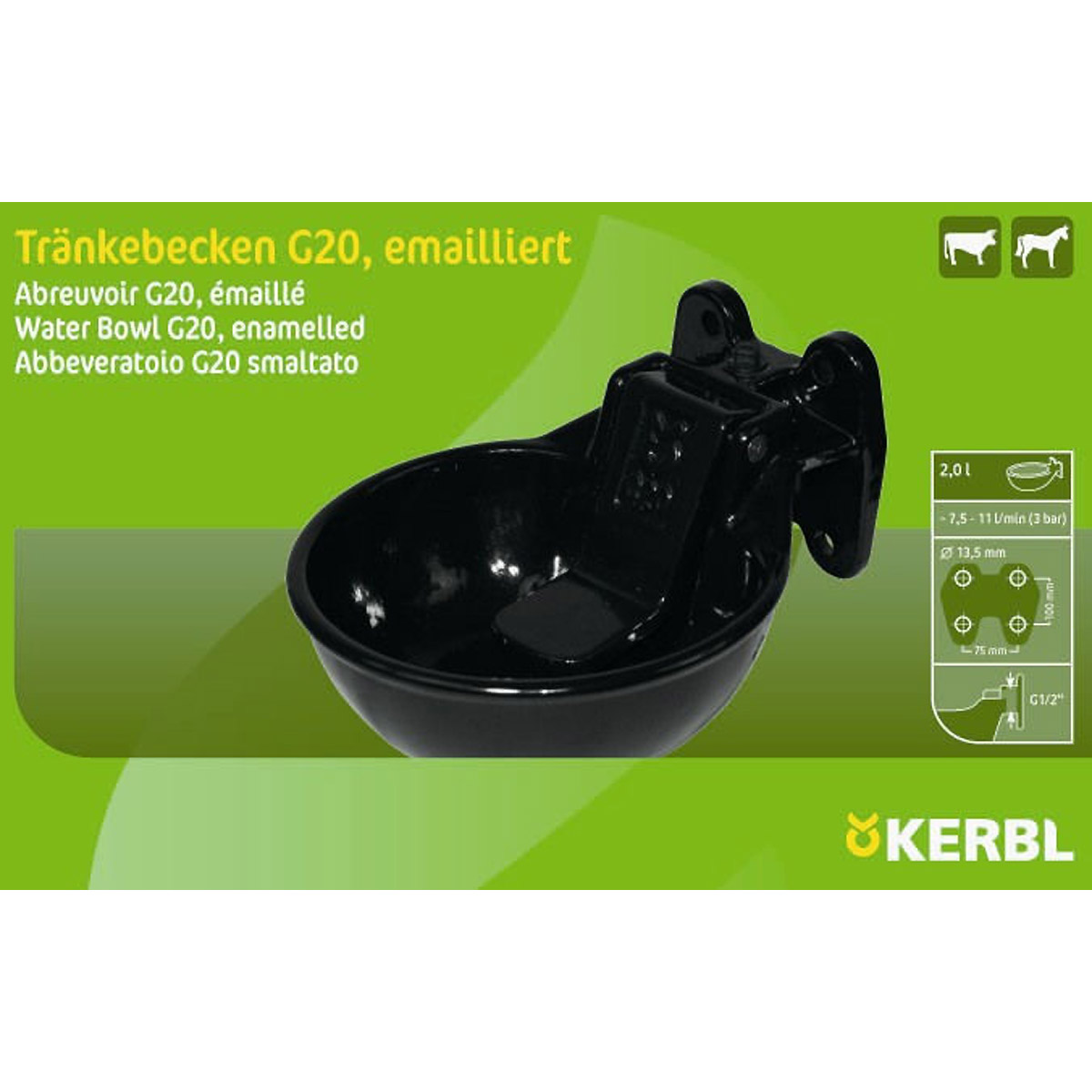 Kerbl Tränkebecken Type G20 emailliert