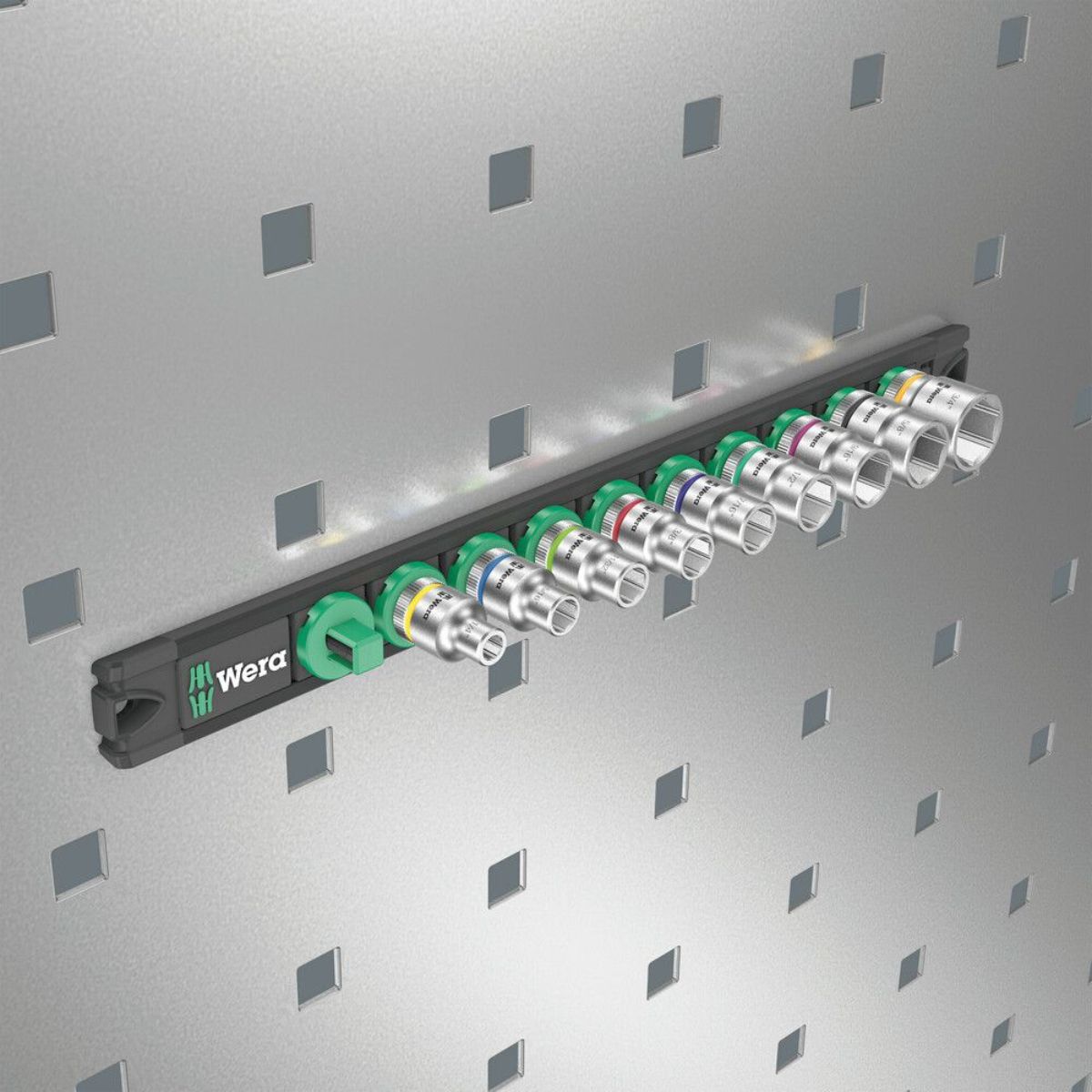 Wera Nuss-Magnetleiste B Imperial 1 Zyklop Steckschlüsseleinsatz-Satz, 3/8"-Antrieb, zöllig, 9-tlg