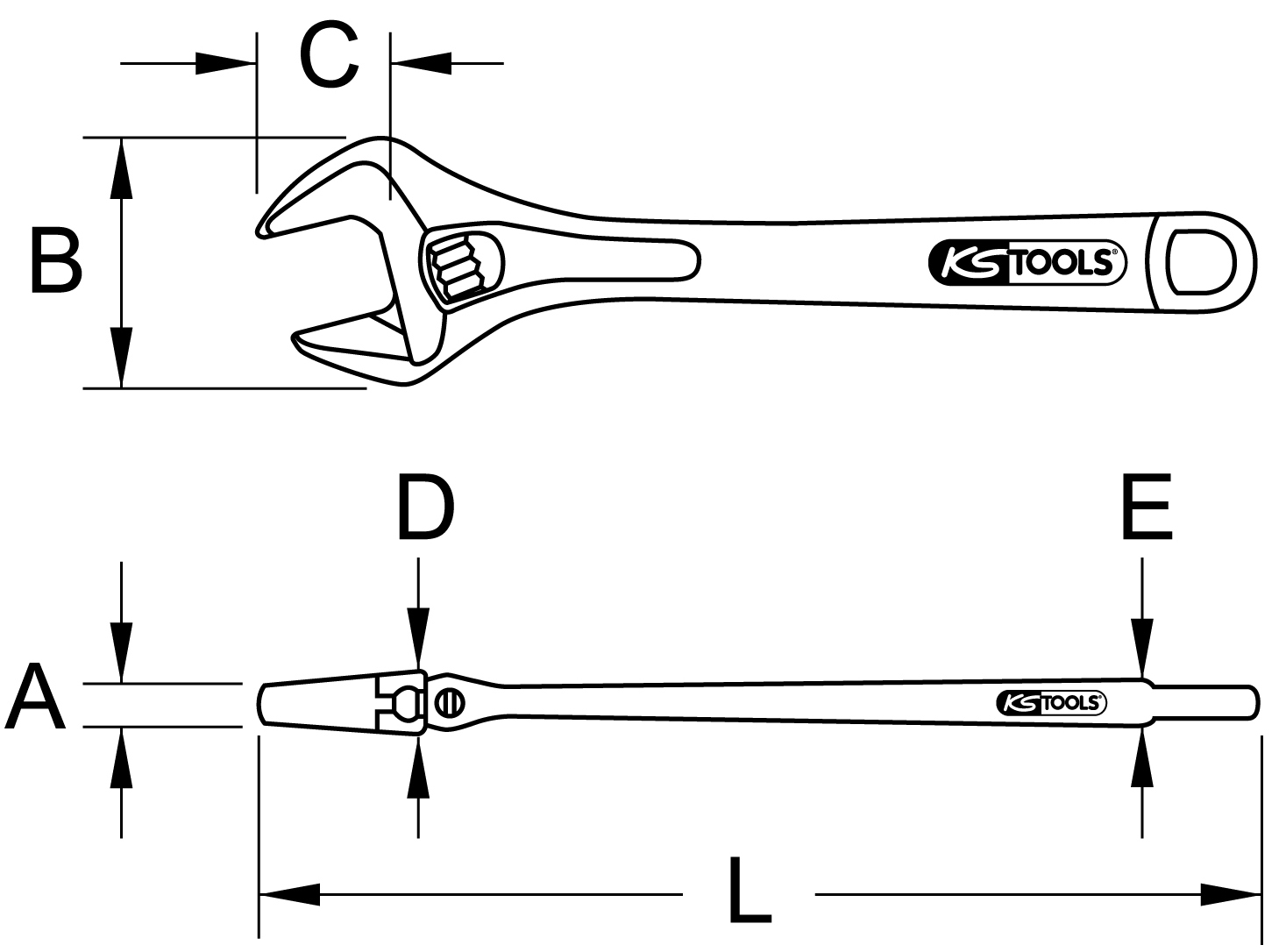 KS Tools Rollgabelschlüssel, verstellbar