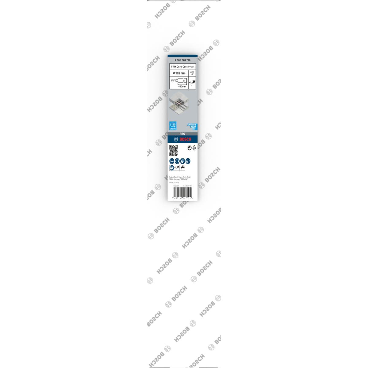 Bosch PRO Diamantbohrkrone Standard for Concrete 1 1/4 Zoll UNC, 102 mm, 450 mm, 9, 10 mm