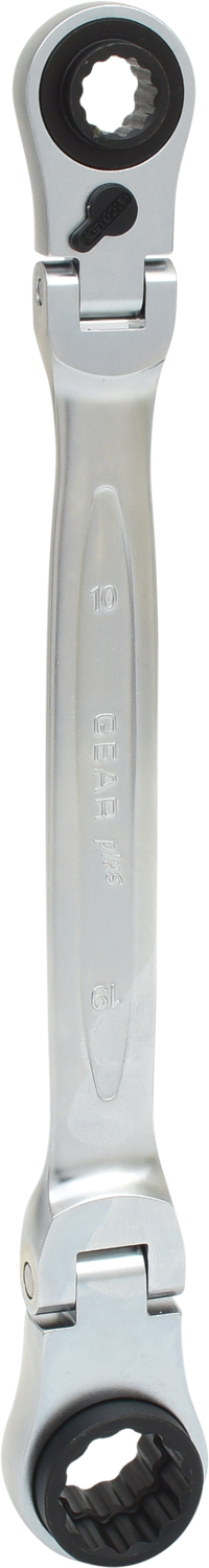 KS Tools 4 in 1 GEARplus umschaltbar Gelenk-Doppel-Ringschlüssel, 10x13-17x19mm