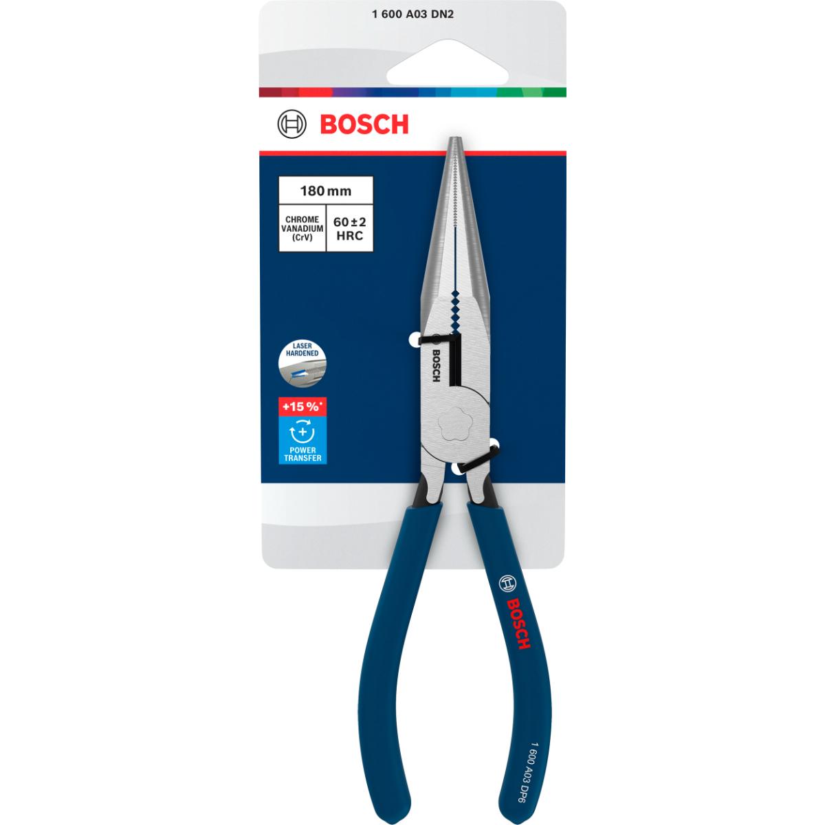 Bosch Spitzzangen 180 mm, tauchbeschichtete, rutschfeste Griffe