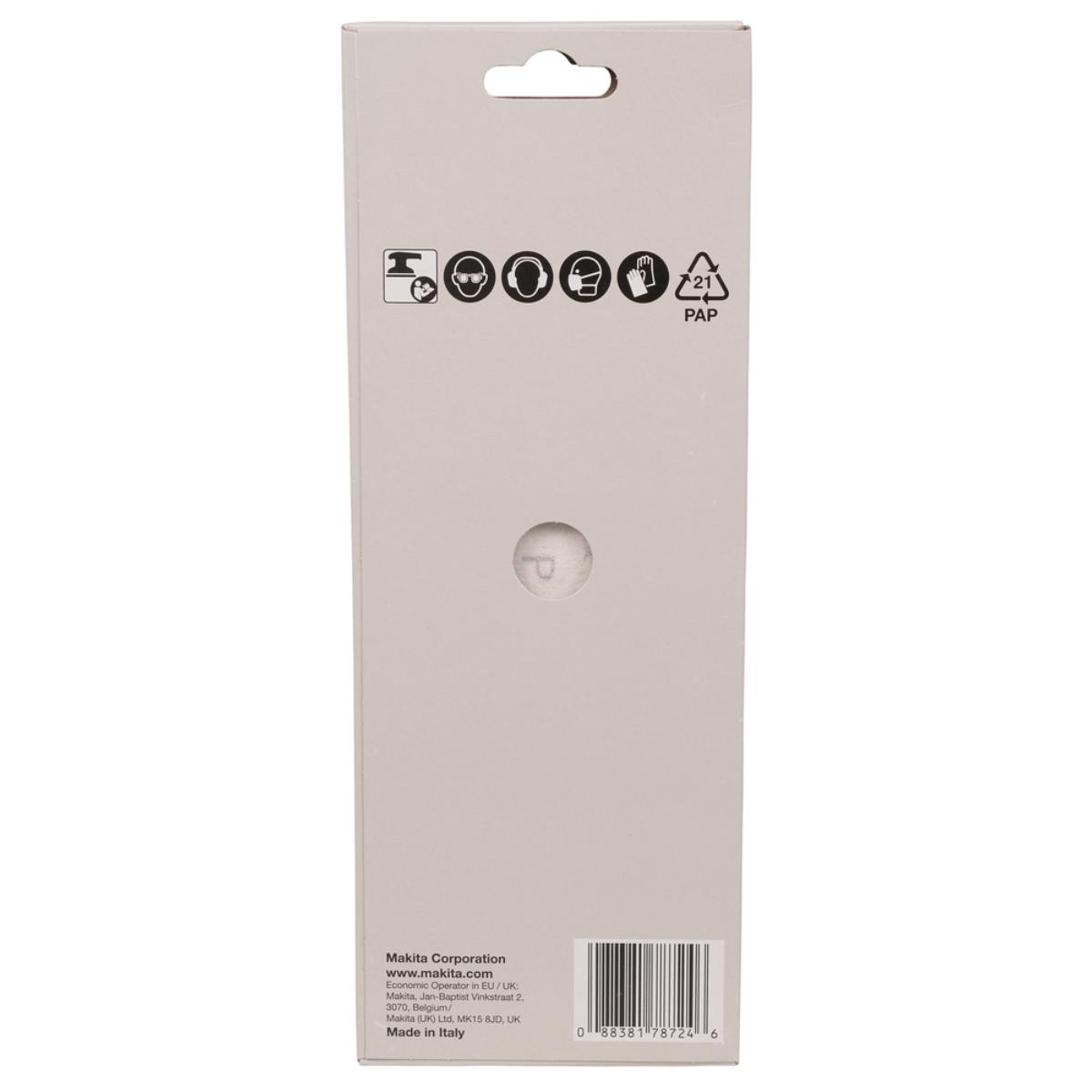 Makita Schleifpapier 93x185mm, Körnung P180,Klett, 8 Loch, 10 Stück