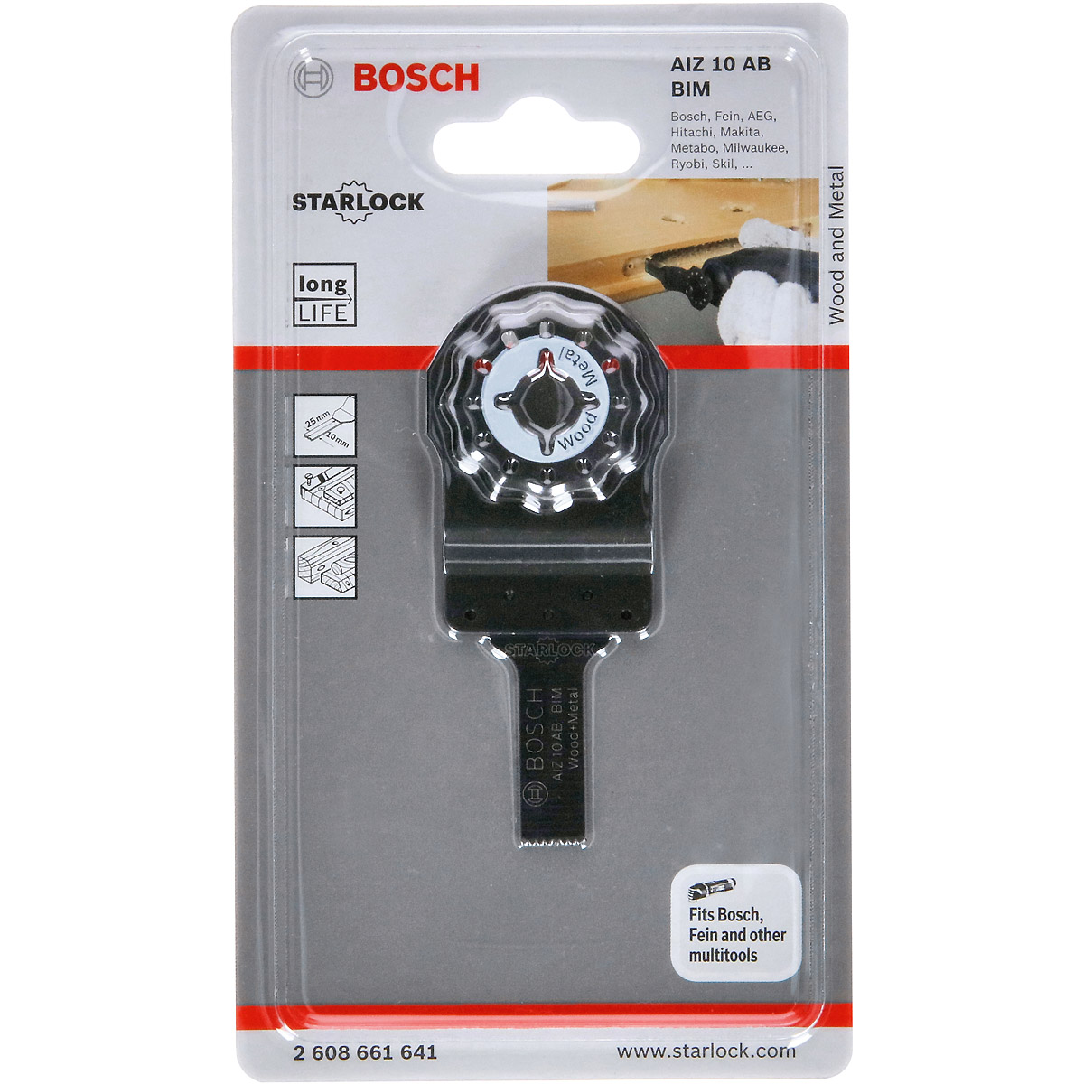 Bosch BIM Tauchsägeblatt AIZ 10 AB, Wood and Metal, 20 x 10 mm