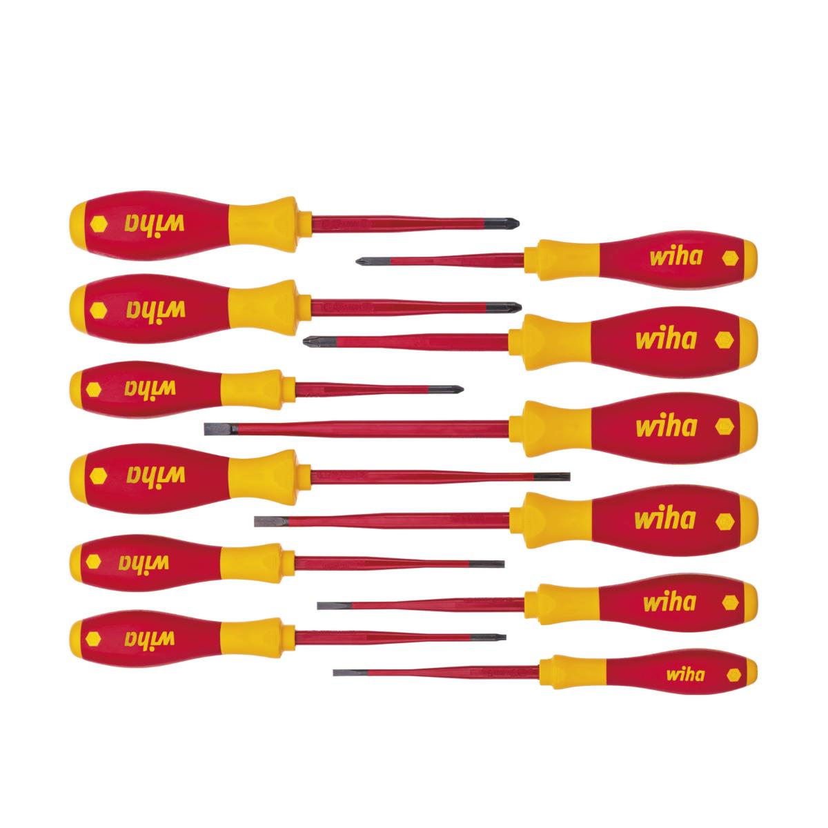 Wiha Schraubendreher Set SoftFinish electric slimFix gemischt 12-teilges Set