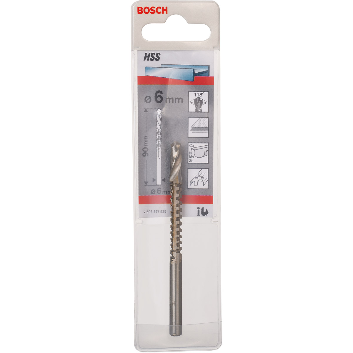 Bosch Fräsbohrer HSS, 6 mm, 90 mm, d 6 mm