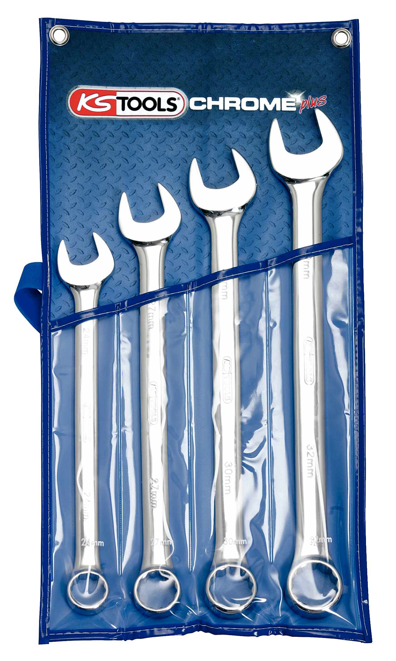 KS Tools CHROMEplus Ringmaulschlüssel-Satz, abgewinkelt, 4-tlg