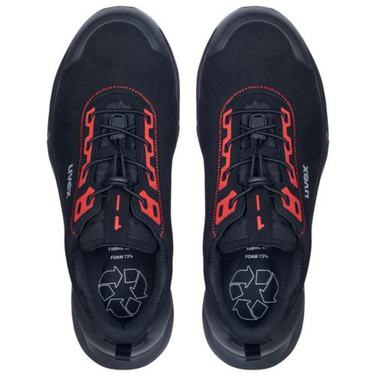 uvex 1 x-craft Sicherheitsschuh Halbschuhe S3L, schwarz/rot