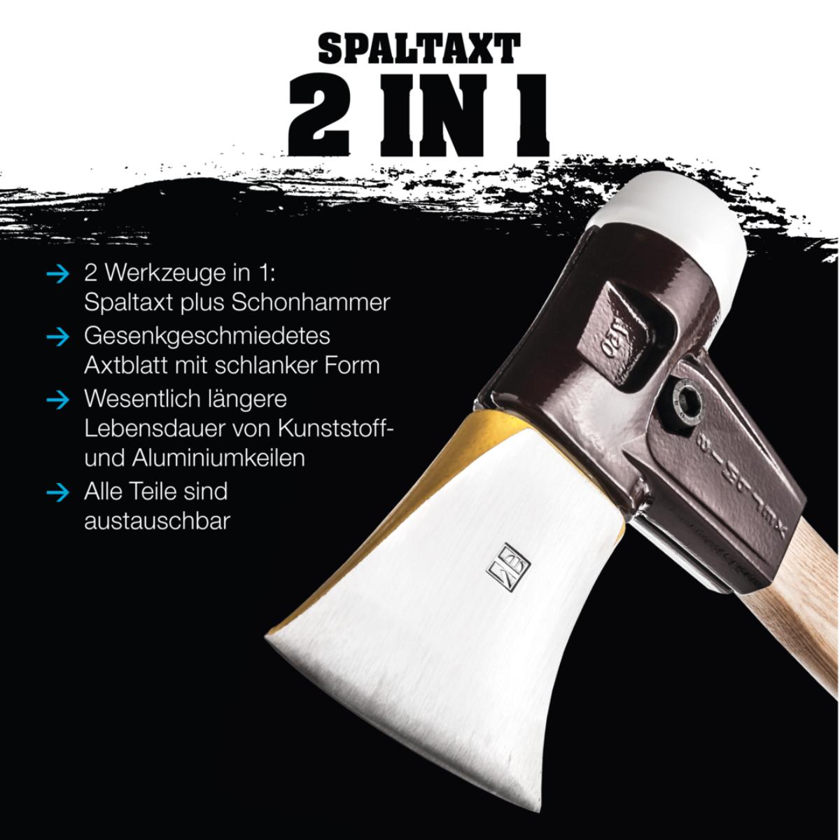 HALDER SIMPLEX - Spaltaxt mit schlanker Form mit Tempergussgehäuse und Hickorystiel