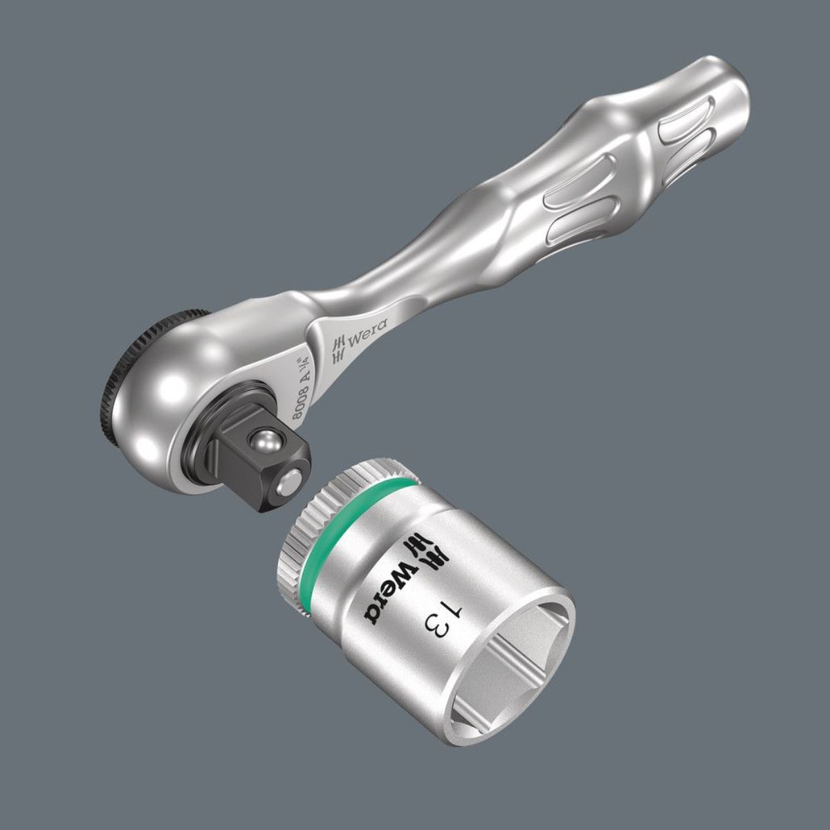 Wera 8008 A Zyklop Mini 3 Knarre mit 1/4"-Antrieb
