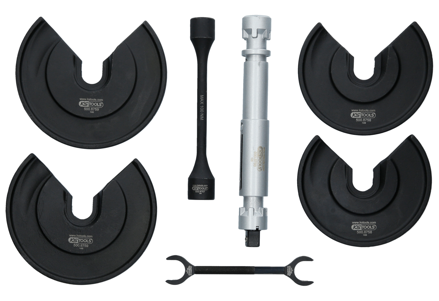 KS Tools Universal-Teleskop-Centerspanner-Satz für innenliegende Federn, 9-tlg