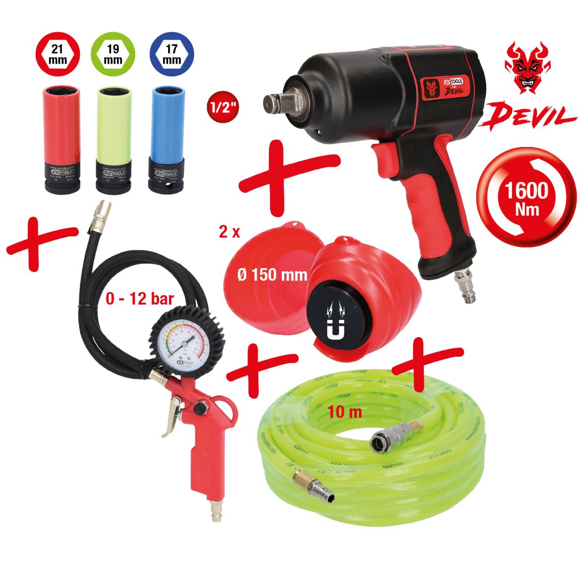 KS Tools Reifen-/Räder Aktionspaket The Devil, 8-tlg