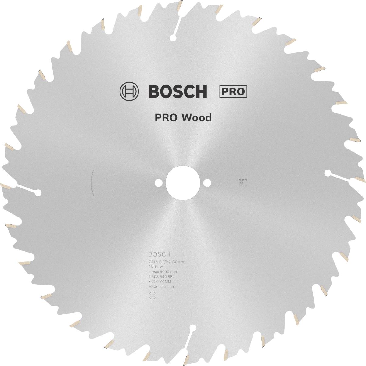 Bosch PRO Kreissägeblatt Speedline Wood, 315 x 30 x 3,2 mm, 28 Zähne