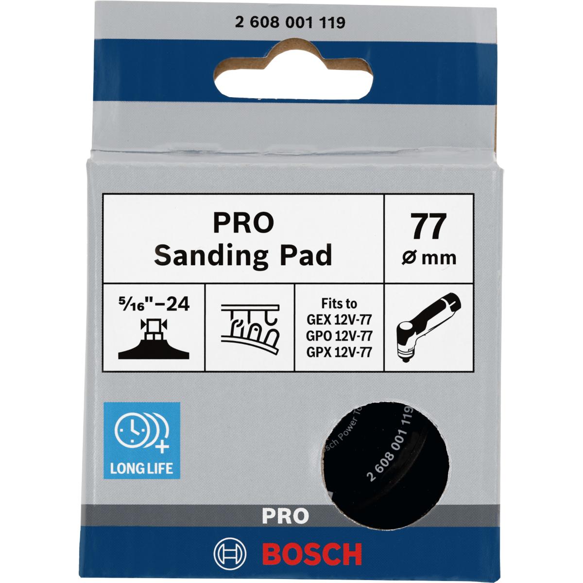 Bosch PRO Schleifteller, 77 mm, Klett