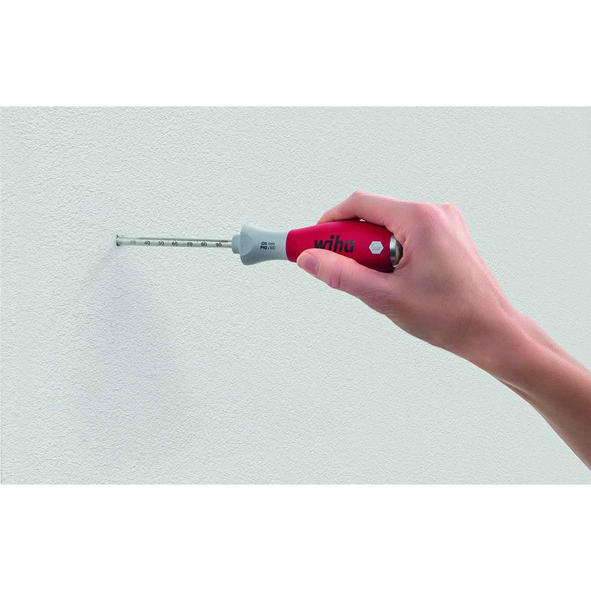 Wiha Dübellochschläger Set SoftFinish mit 6 mm Rundklinge und 4 Dübeln