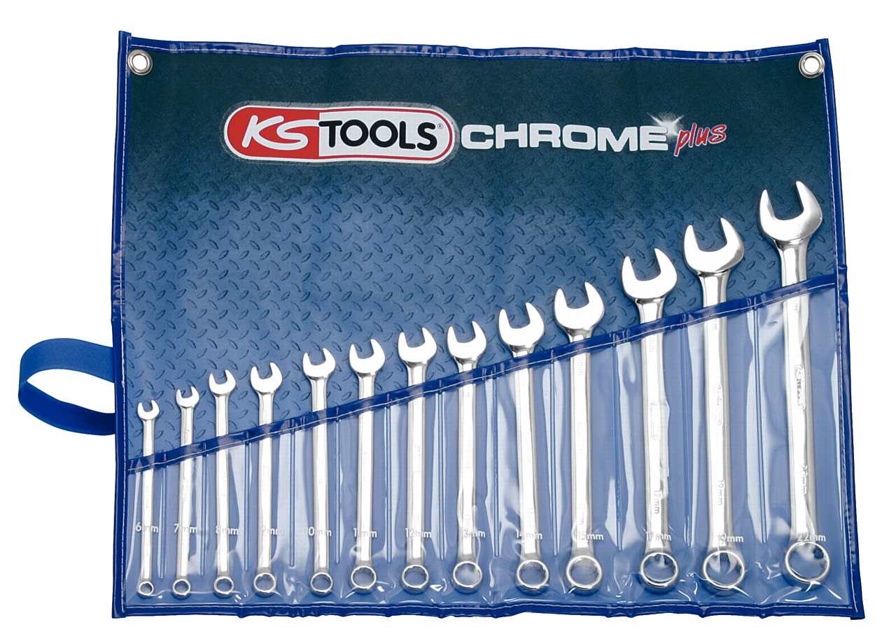 KS Tools CHROMEplus Ringmaulschlüssel-Satz, abgewinkelt, 13-tlg