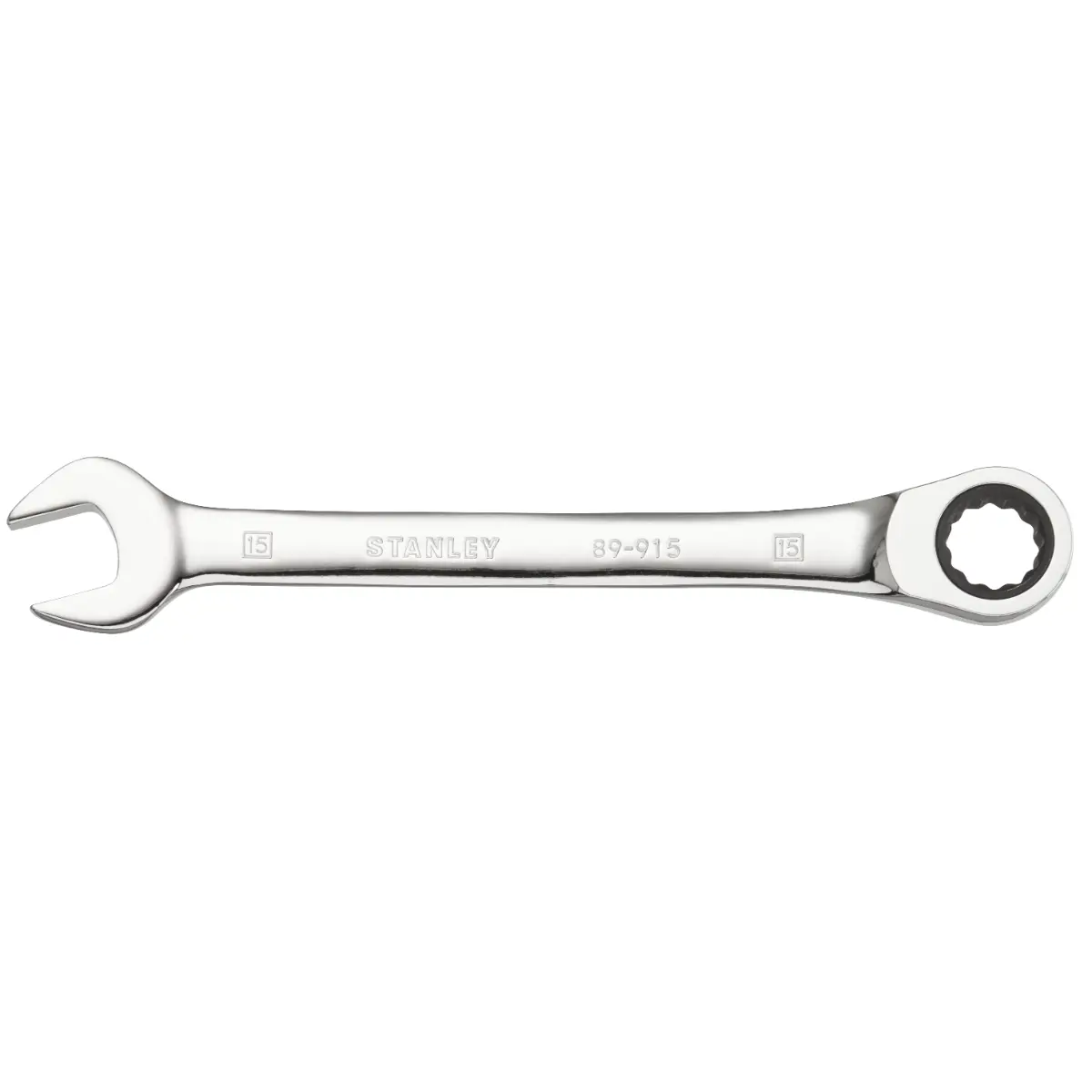 STANLEY Flacher Ringmaulschlüssel mit Ratsche 15 mm, 72 Zähne, 5° Betätigungswinkel