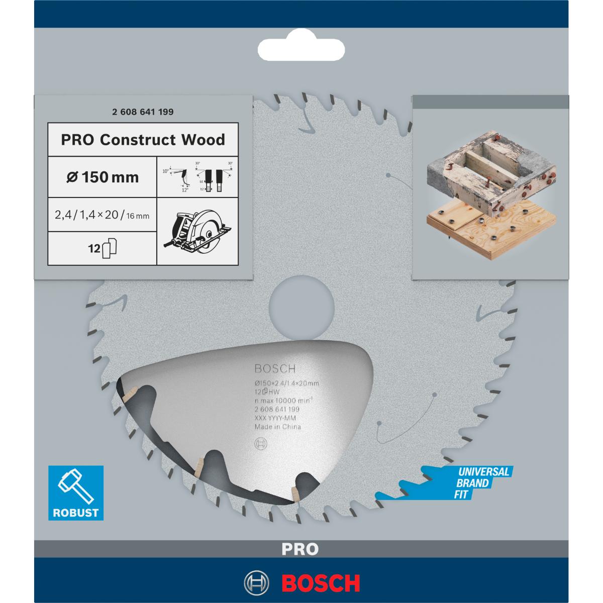 Bosch PRO Kreissägeblatt Construct Wood für Handkreissägen