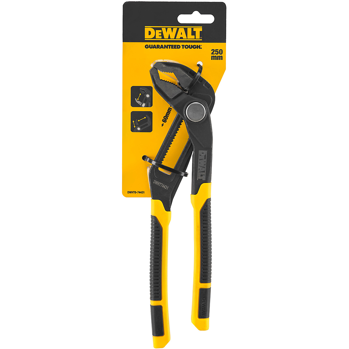 DEWALT Wasserpumpenzange 250mm Push-Lock-Mechanismus