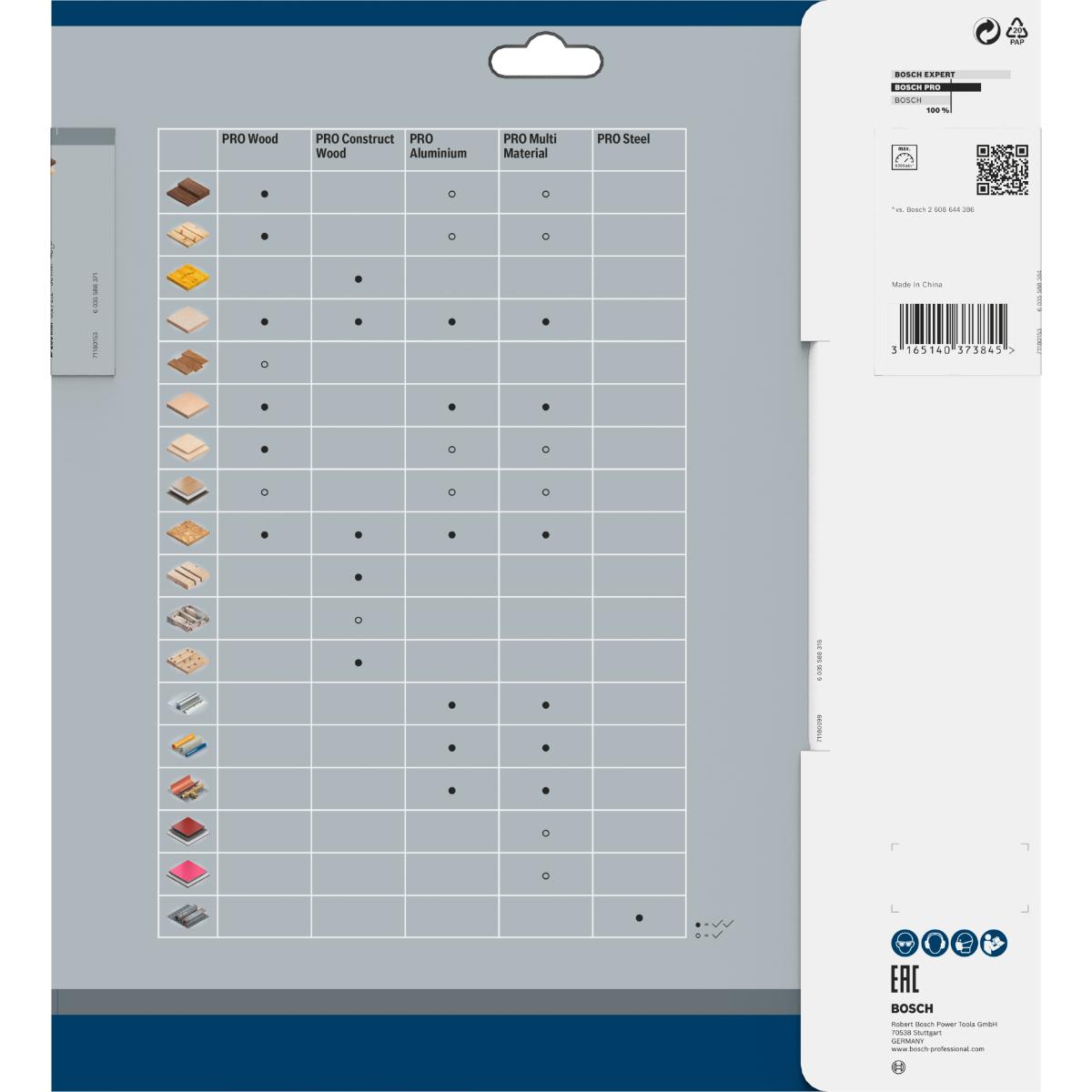Bosch PRO Kreissägeblatt Optiline Wood für Kapp- und Gehrungssäge ø 260 mm