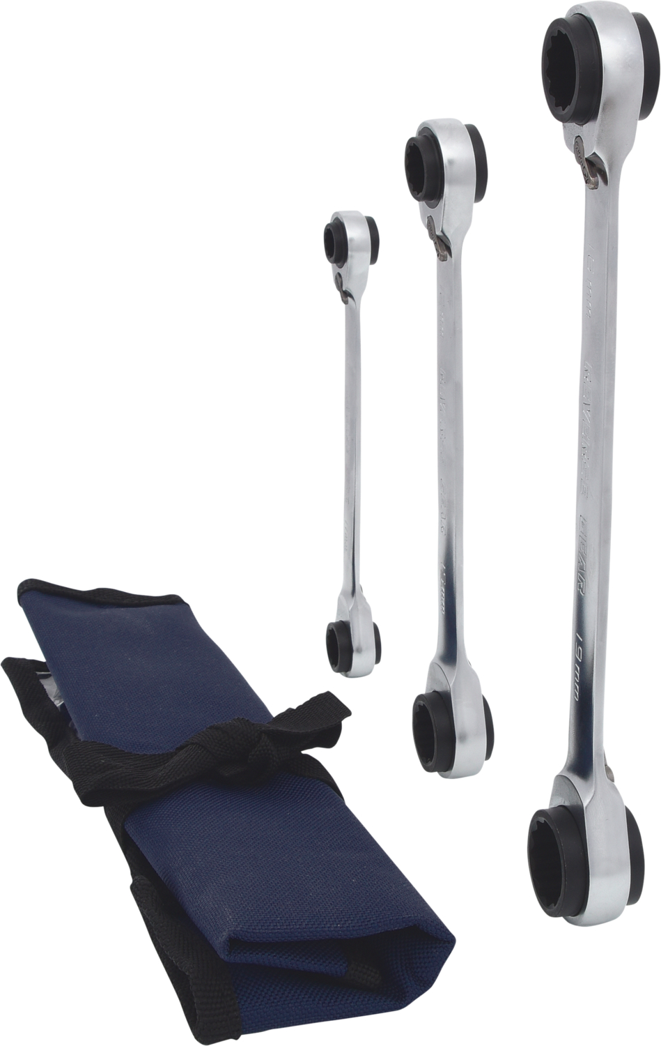 KS Tools 4 in 1 GEARplus umschaltbar Doppel-Ratschenringschlüssel-Satz, 3-tlg