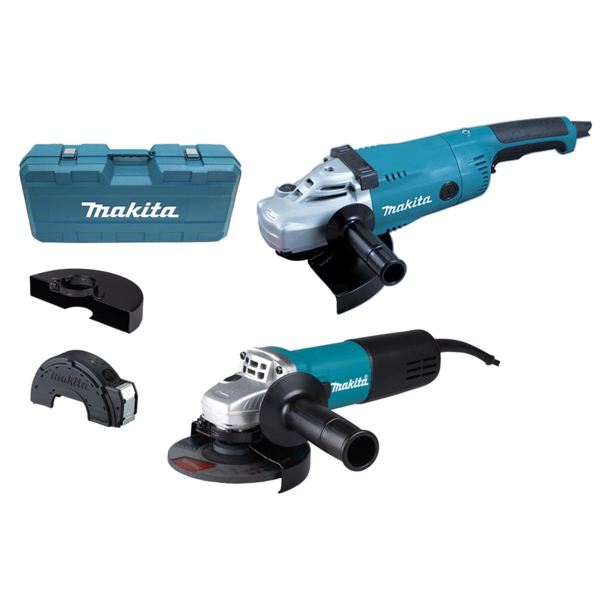Makita Winkelschleifer-Set 230 mm, 2.200 W, 125 mm, 840 W