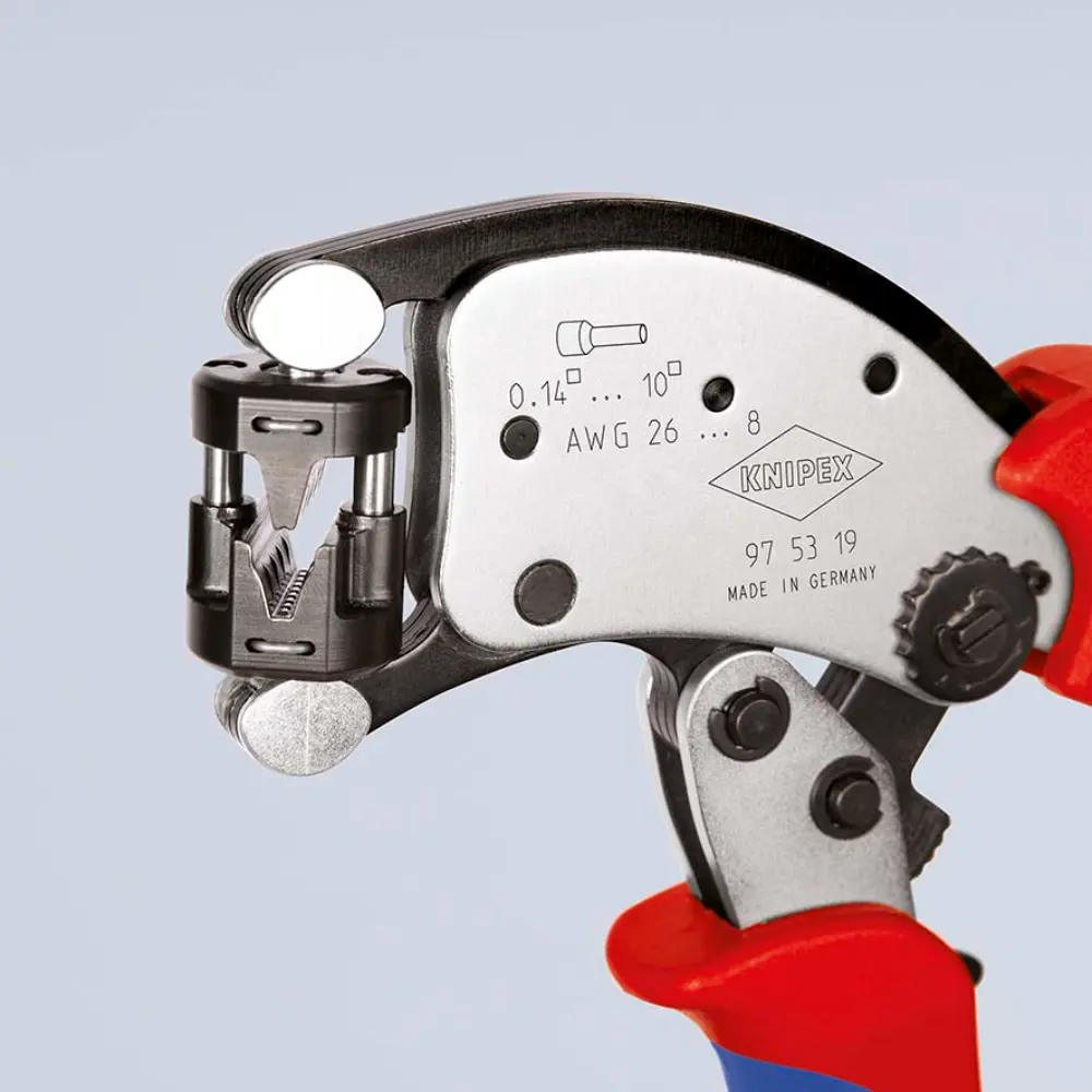 KNIPEX Twistor T Selbsteinstellende Crimpzange für Aderendhülsen verchromt 200 mm