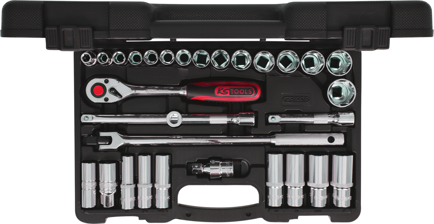 KS Tools 1/2" CHROMEplus Steckschlüssel-Satz, 30-tlg