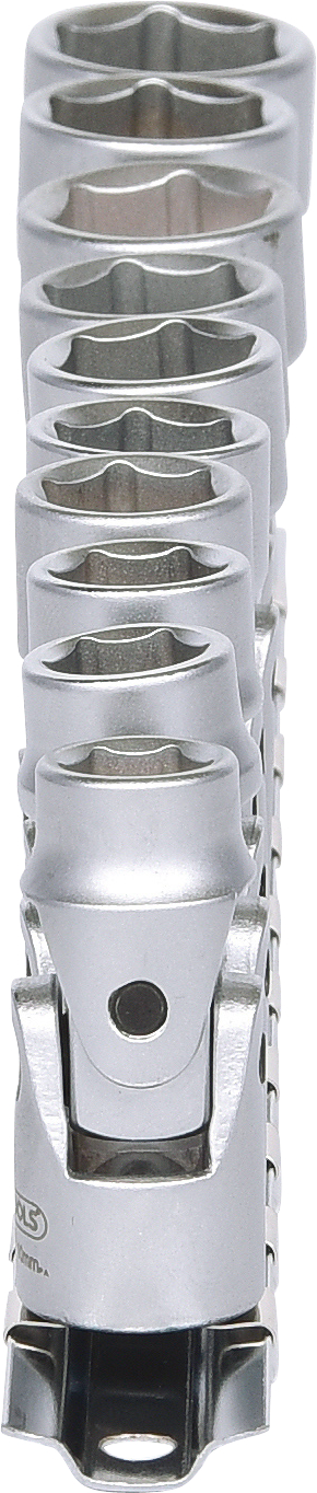 KS Tools 3/8" Sechskant-Stecknuss-Satz mit Gelenk, 10-tlg10-19mm