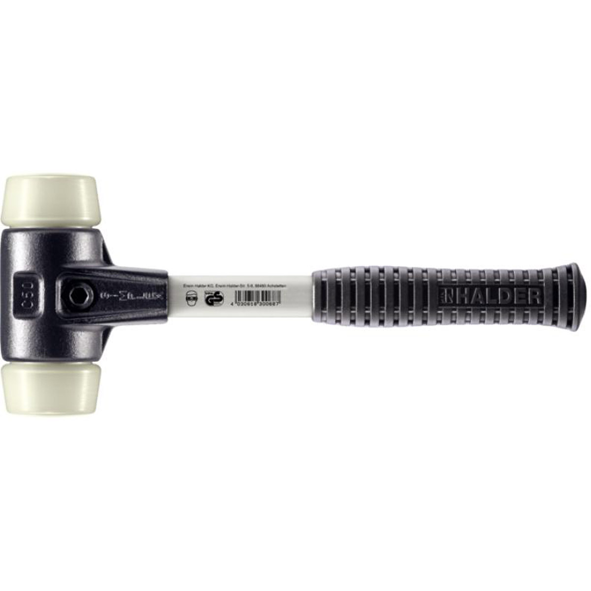 HALDER SIMPLEX - Schonhammer mit verstärktem TE-Gehäuse und Fiberglasstiel, Nylon