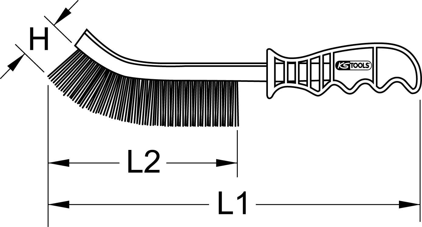 KS Tools Stahldraht-Allzweck-Drahtbürste, 250mm