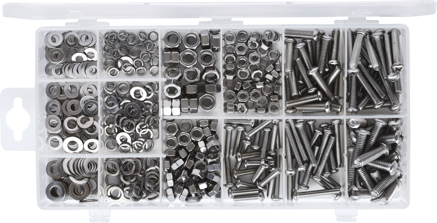 KS Tools Sortiment Linsenkopf-Maschinenschrauben, metrisch, 475-tlg