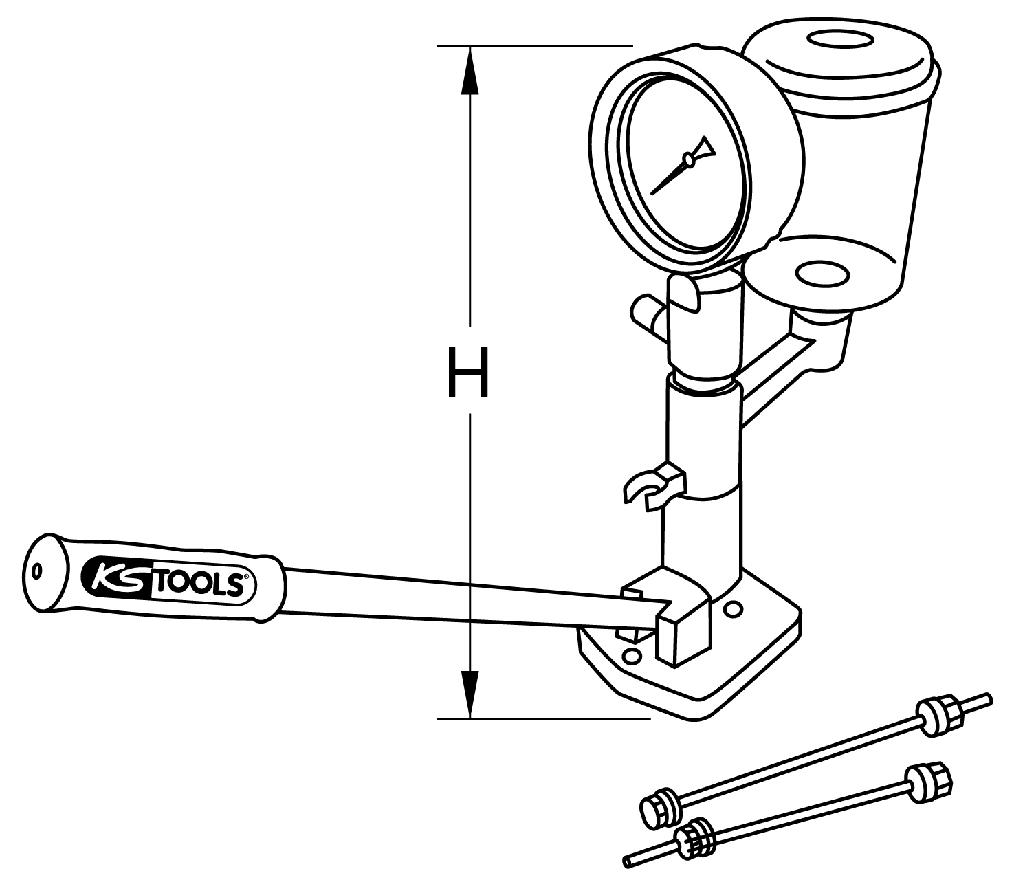 KS Tools Einspritzdüsen-Prüfgerät, 600 bar 