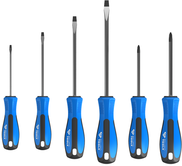 Brilliant Tools Schraubendreher-Satz, 6-tlg, Schlitz, PH - BT031000